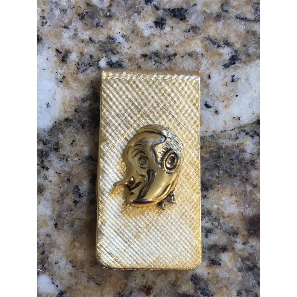 Vintage VTG Gold Plated Golf Bob Hope Memorabilia Collectible Money Clip‎